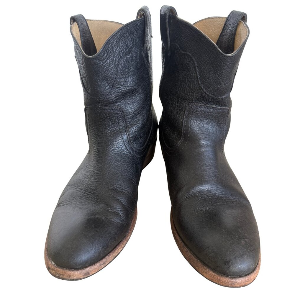 Vintage Frye Black Leather Boots Size 9 - Picture 5 of 8